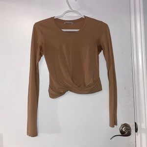 Long sleeve rib-crossed shirt